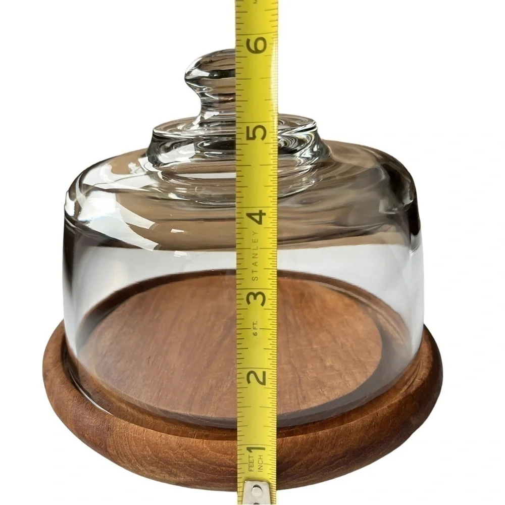 Goodwood Teakwood Cheese Tray with Clear Glass Dome by Julie Pomerantz